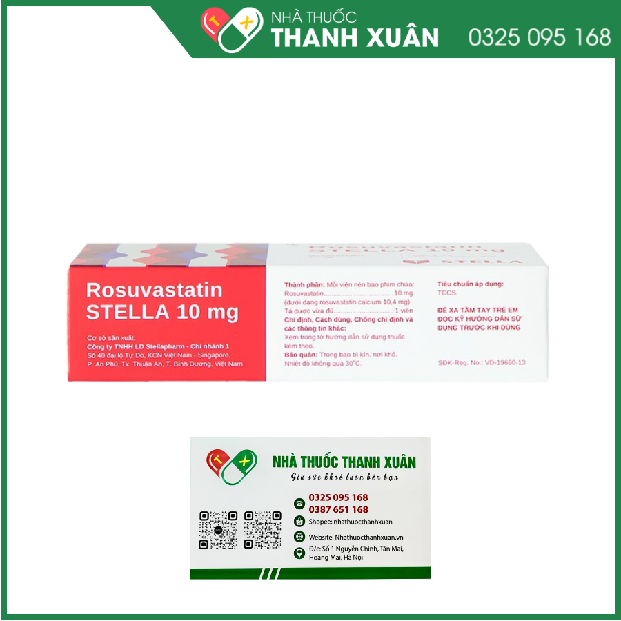 Rosuvastatin Stella 10 mg điều trị tăng Cholesterol máu